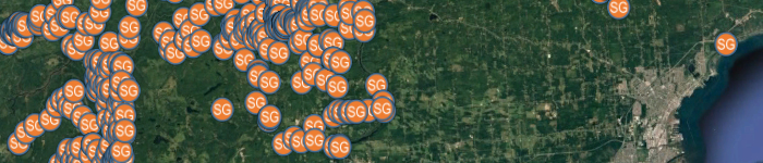 Specific Gravity locations on Manitoulin Island, Ontario